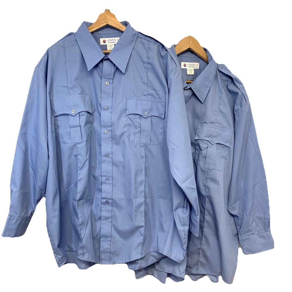 Liberty Mens Long Sleeve  Blue Work Shirt 3X Lot of 2 Button‎ Front Pockets